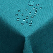 Tavolo quadrato con tovaglia in stile lino, 130 x 300 cm, petrol e blu turquesa, lavabile, impermeabile all'acqua, facile da pulire