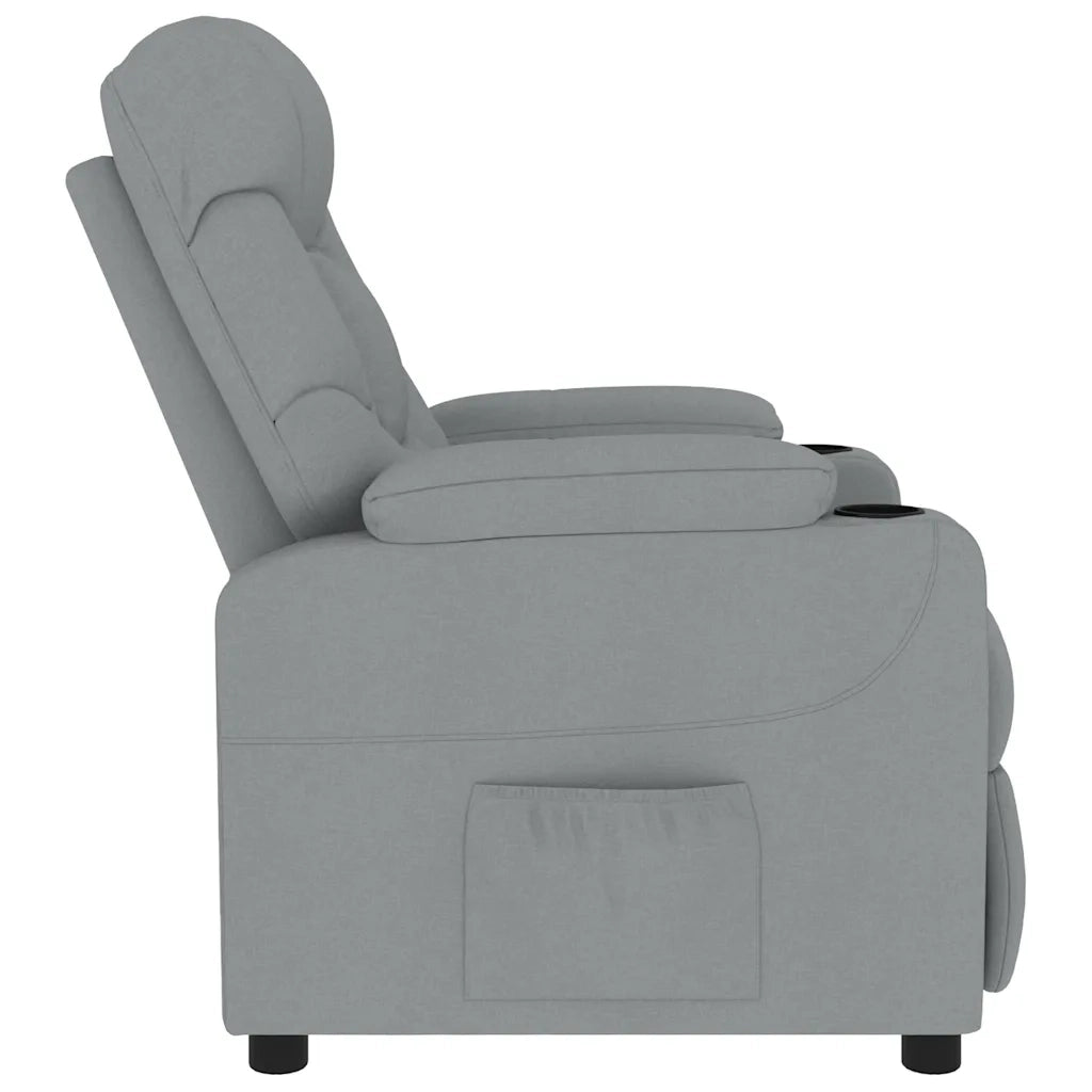 Poltrona Massaggiante in Tessuto Grigio Chiaro 339092