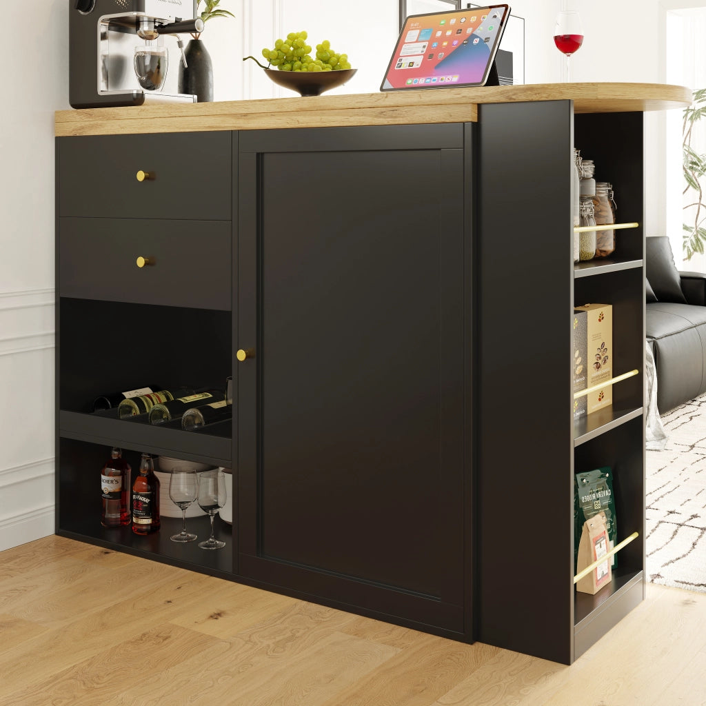 ARMADIO MODULARE L 105x39x102 cm Nero in MDF con 4 cassetti