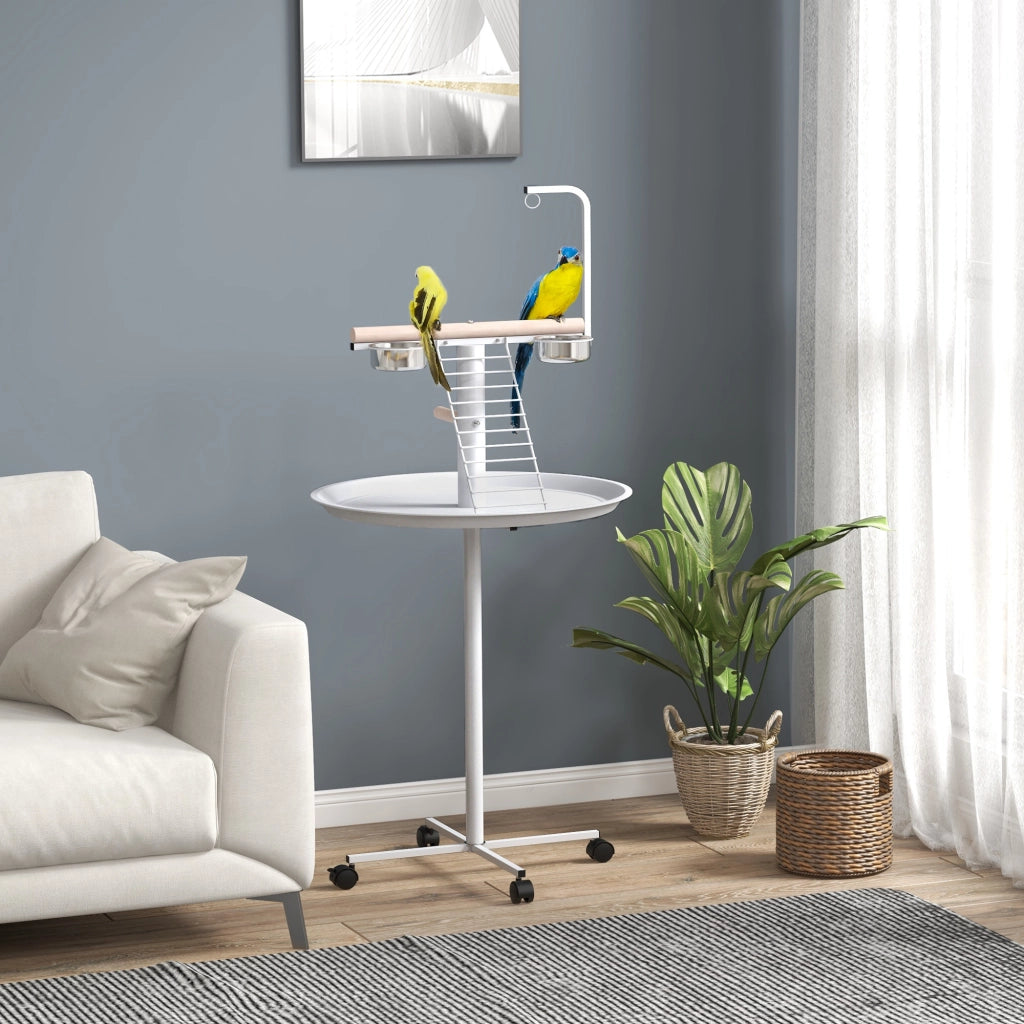 Mangiatoio per Uccelli con Ruote ¨C zephmum ¨C Bianco ?60x138 cm