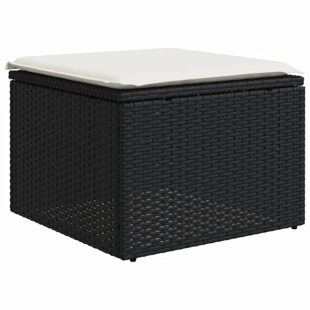 Set Divano da Giardino 6 pz | Set Salotto da Giardino con Cuscini Nero in Polyrattan