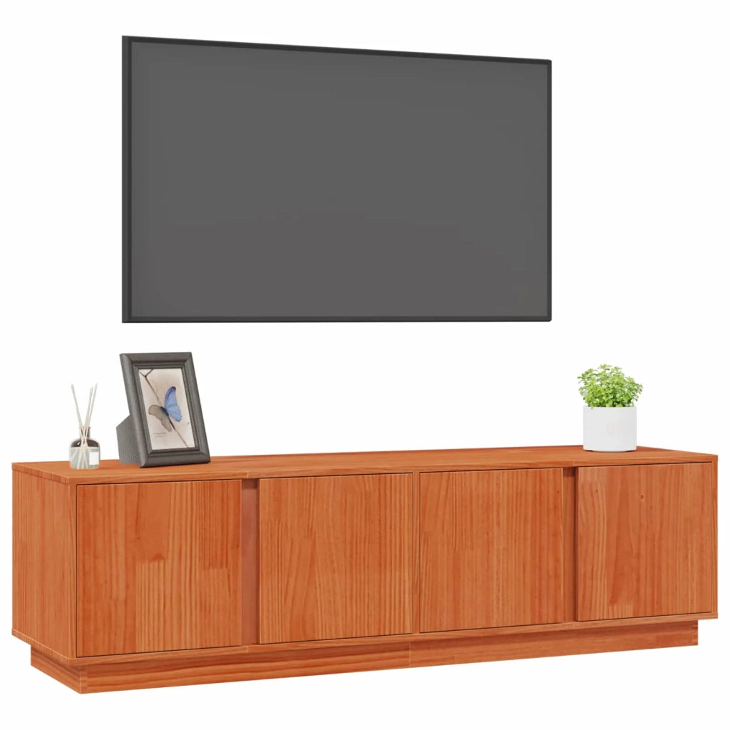 Mobile TV-Credenza per TV Marrone Cera 140 x 40 x 40 cm Legno di pino massiccio