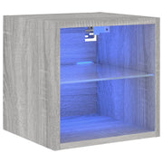 Mobile TV multimediale mensola TV credenza mobile TV parete attrezzata per sala da pranzo soggiorno camera da letto con luci LED Sonoma 30 x 28,5 x 30 cm grigio 02_0028043