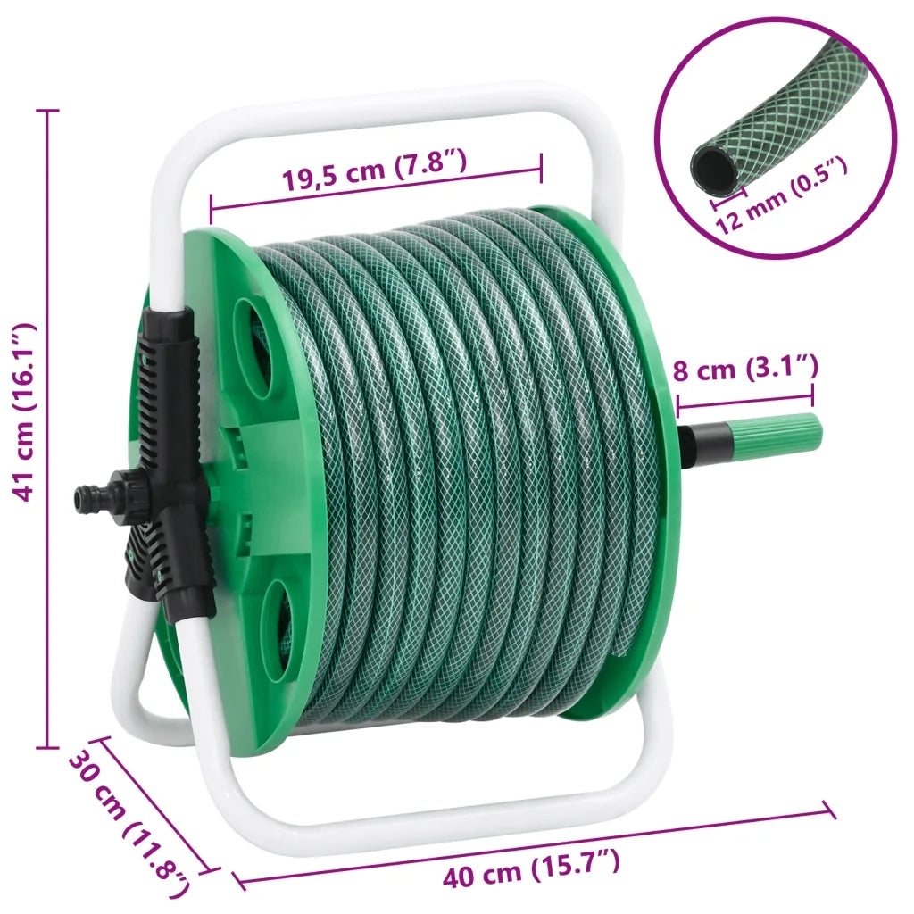 Avvolgitubo Verde Autoportante con Tubo 30 m PVC