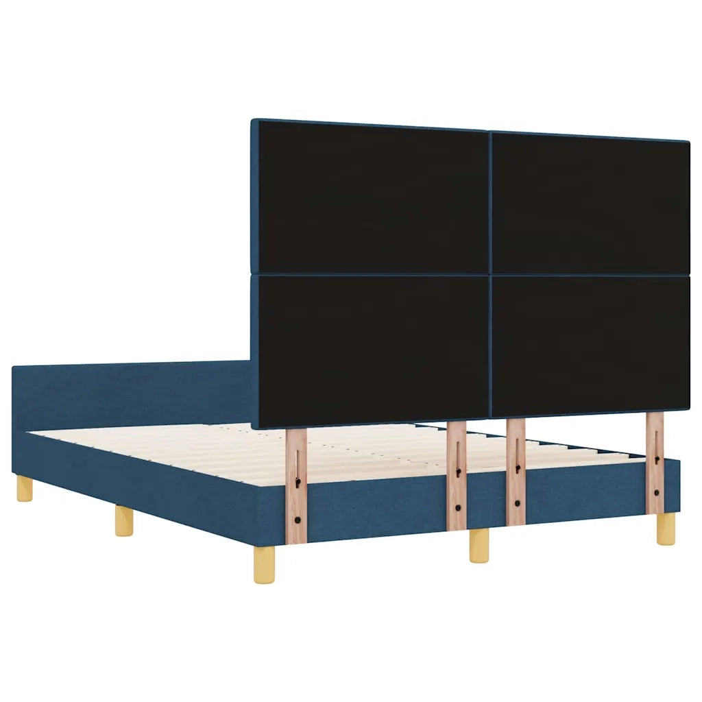 Letto matrimoniale | Letto per adulti | Struttura del letto con testiera Blu 140 x 200 cm Tessuto