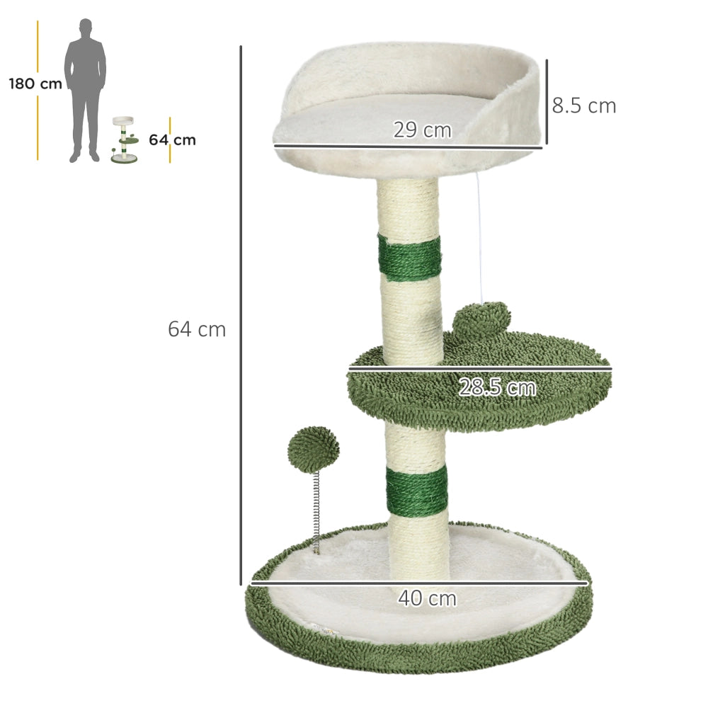 Tiragraffi per Gatti con Lettino e Piattaforma ¨C Xylo ¨C Verde e Bianco