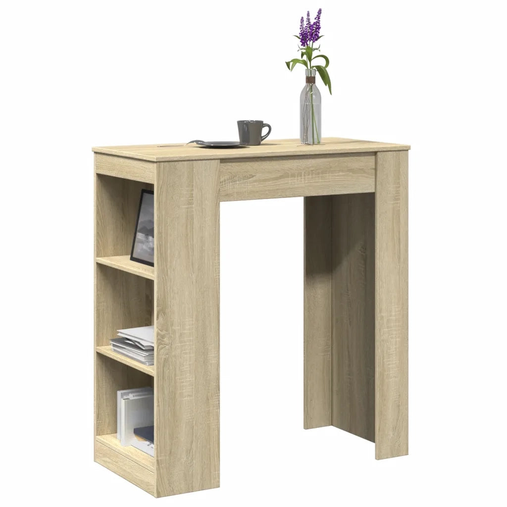 Tavolo Bar con Rastrelliera Sonoma 95x47x103,5 cm Multistrato 854384