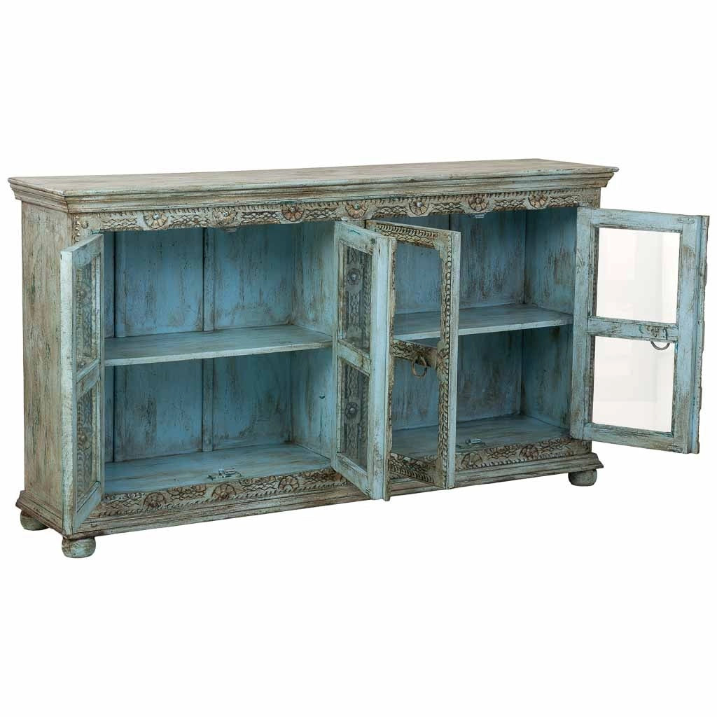 Credenza in legno verde 180x43x100