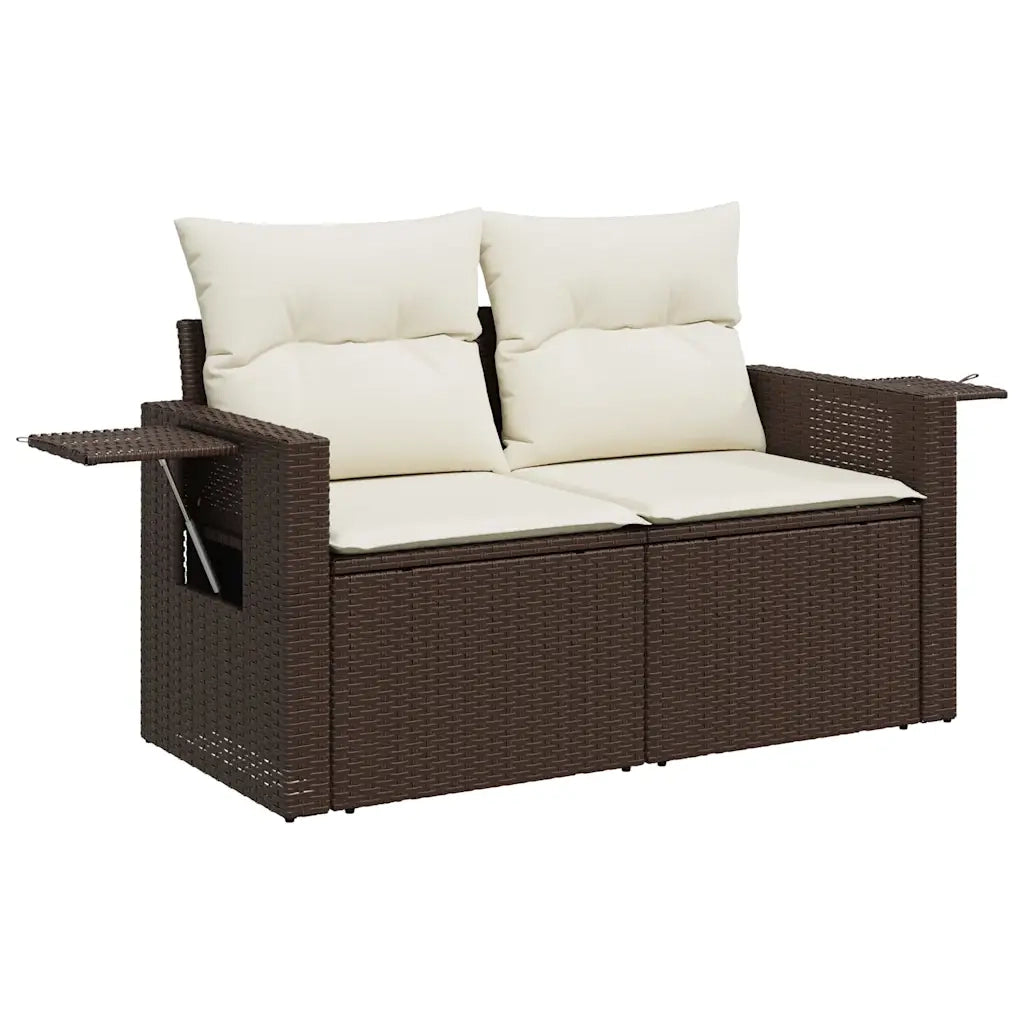 Set Divani da Giardino 11 pz con Cuscini Polyrattan Marrone 3220682