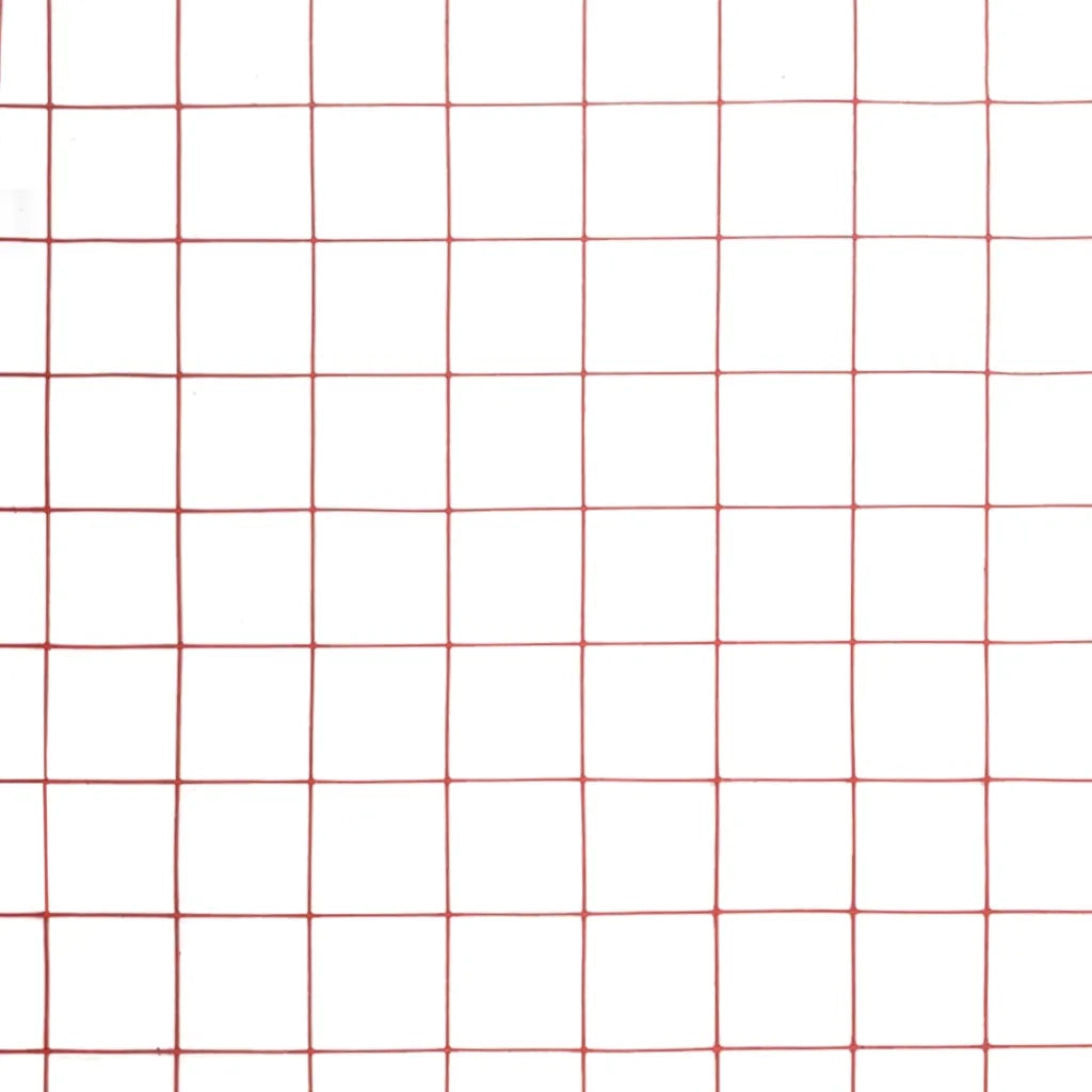Recinzione in Rete per Pollaio in Acciaio e PVC 25x1,5 m Rossa 143678