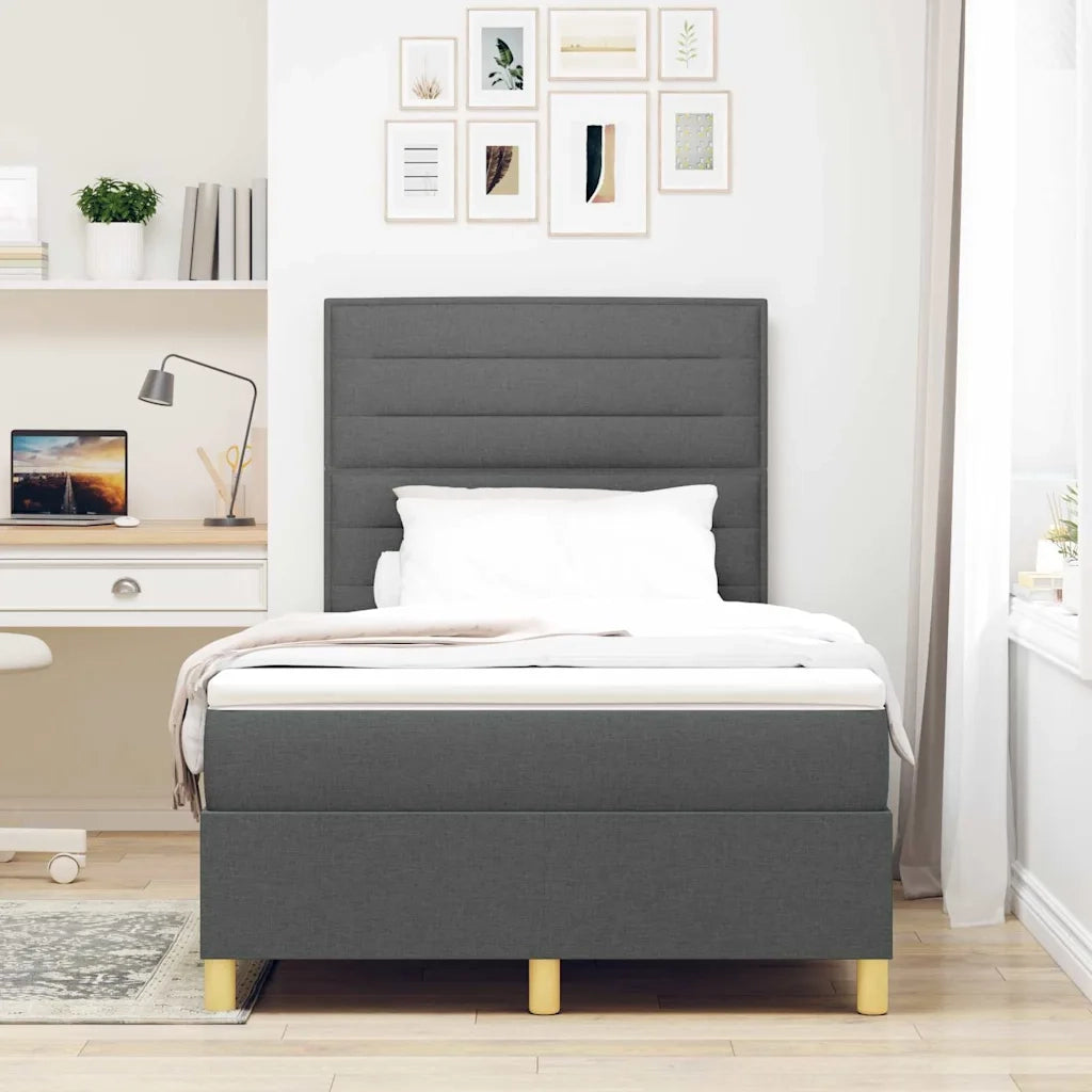Letto a Sorgente LED Grigio scuro 120 x 190 cm Tessuto 3343006