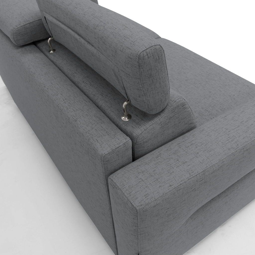 Avalon Divano letto con materasso H18 180 cm (mat. 120x197 cm) grigio