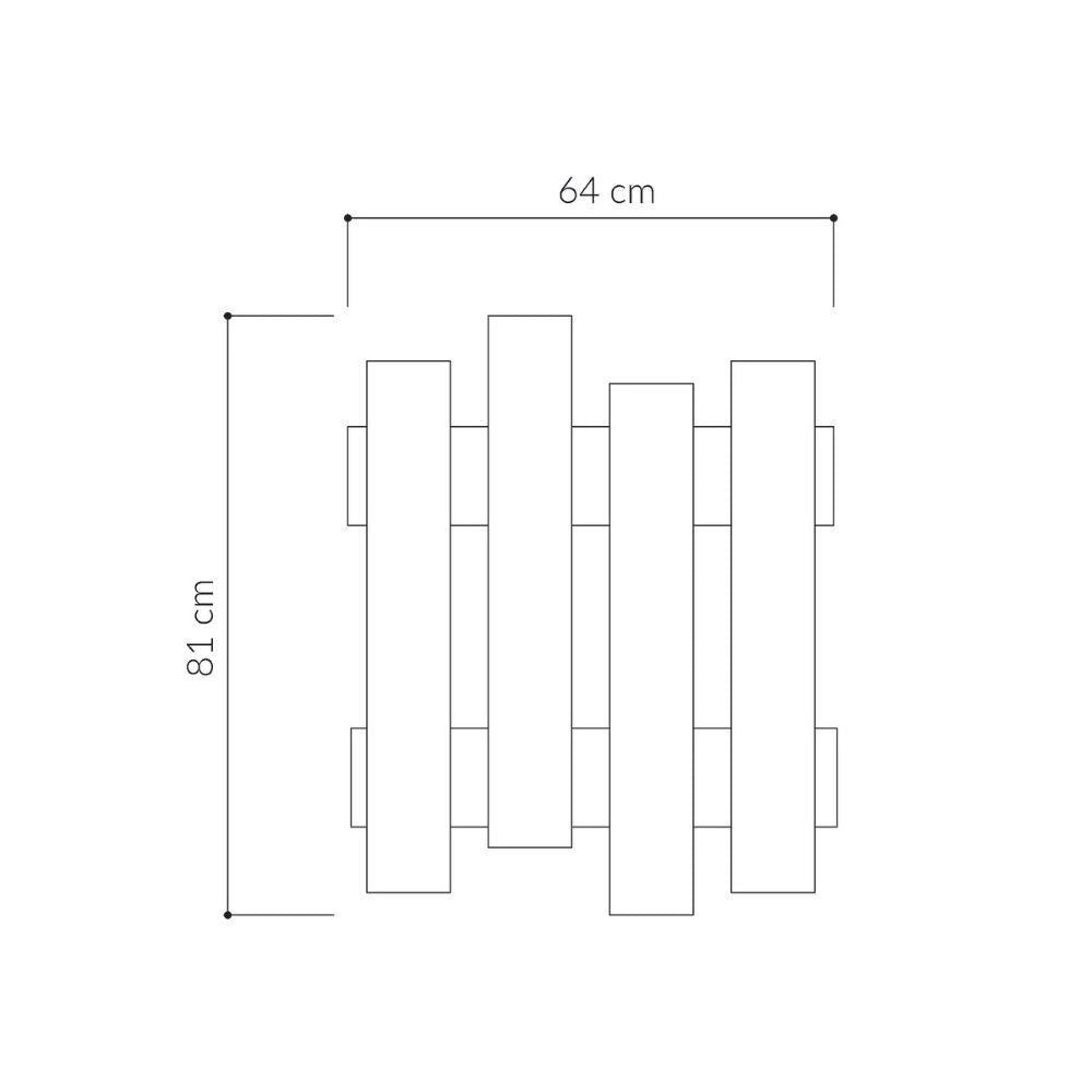Appendiabiti a muro 64x81 cm Wave antracite 8 ganci Antracite