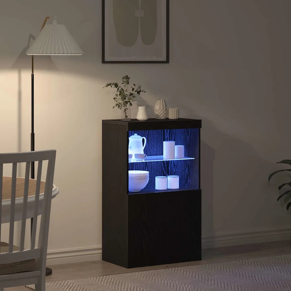 Madia LED Nero 60 x 37 x 100 cm Legno multistrato 863035