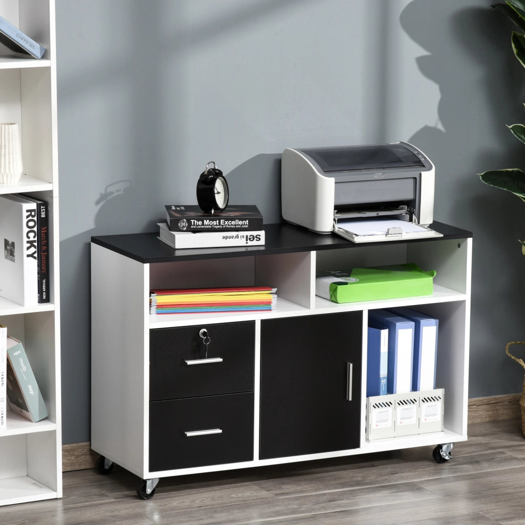 Scrivania Computer con Cassetti ¨C Xylo ¨C Nero e Bianco 100x35x65cm