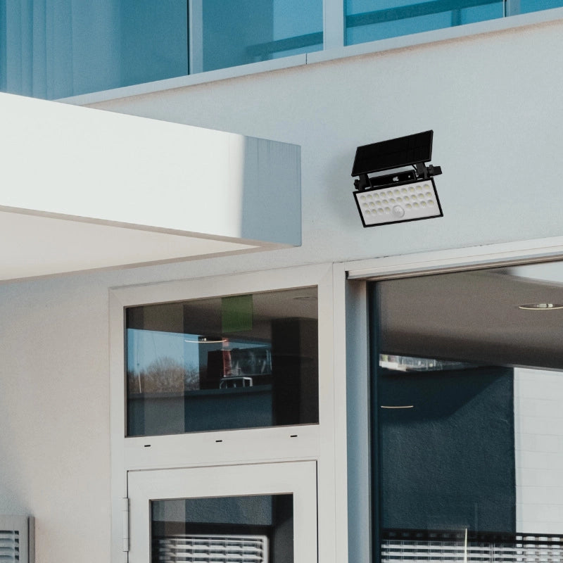 Lampada solare LED 8W con sensore movimento nera IP65 DPM