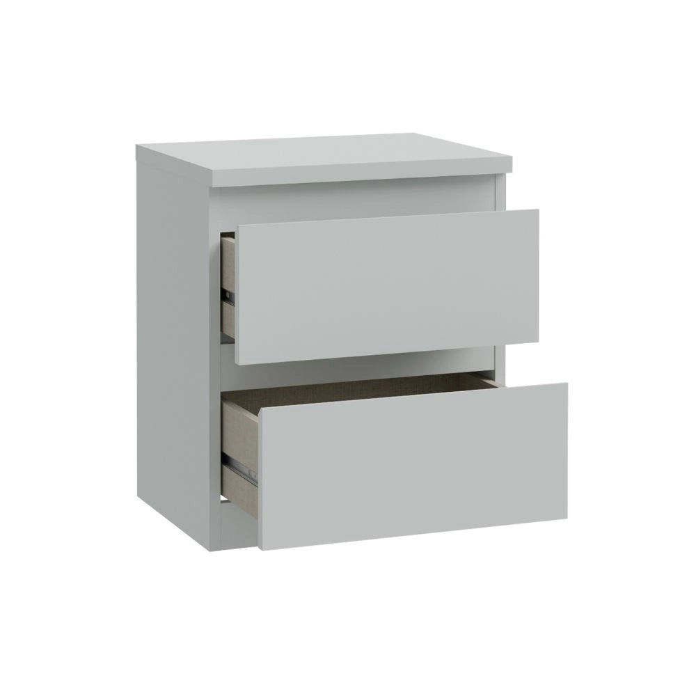 Comodino Morgan 2 cassetti grigio ghiaccio – 41.8x32.2x49.3H
