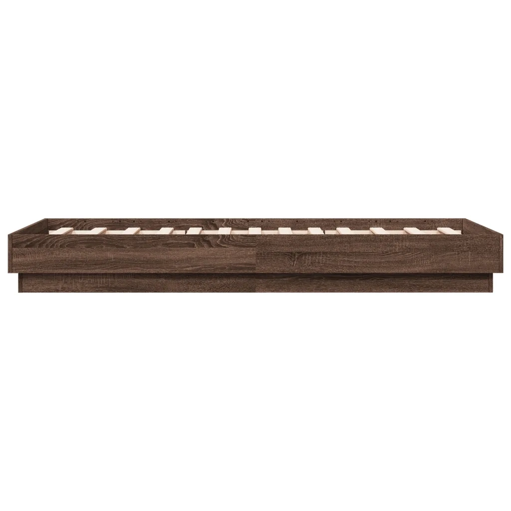 Giroletto senza Materasso-Struttura Letto Rovere Marrone 75x190cm in Truciolato 741376