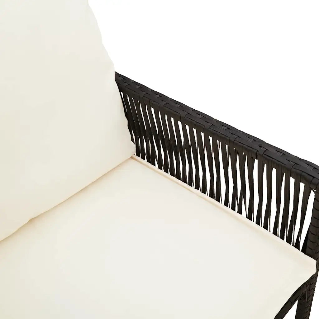 Sgabelli da Bar con Cuscini 2 pz Neri in Polyrattan 368705