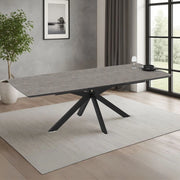 Tavolo allungabile Verano piano cemento e base nera 180/240x100x76H