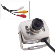 Trade Shop - Mini Micro Telecamera Camera A Colori 6 Led Ir Rca Audio Video Microfono Staffa -