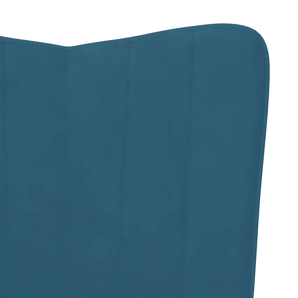 Poltrona Relax con Poggiapiedi Blu in Velluto 327676