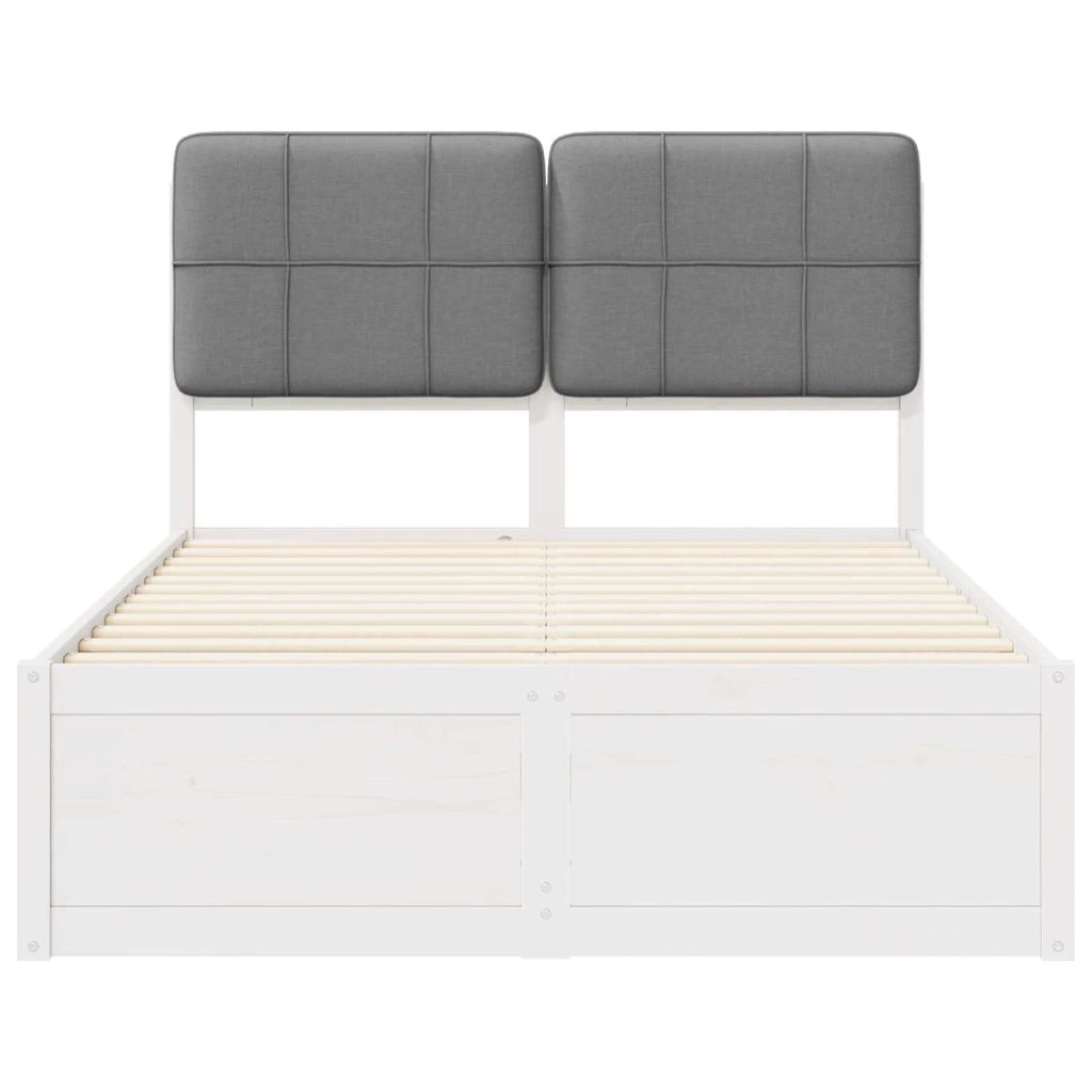 Letto con Testiera Rivestita-Struttura Letto con Testiera Grigio chiaro 120 x 190 cm 969347