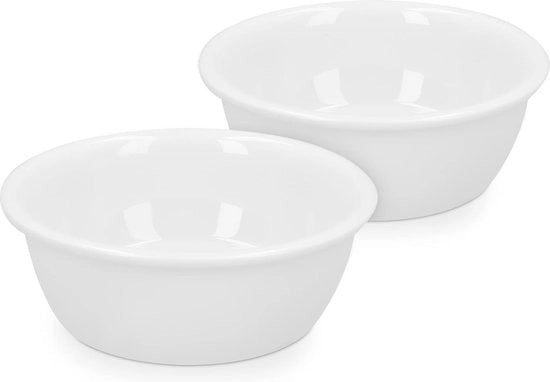 Set di Ciotole in Ceramica per Cani e Gatti - 2 pezzi - Bianco