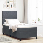 Letto a molle con materasso Grigio scuro 90 x 190 cm Velluto 3339735