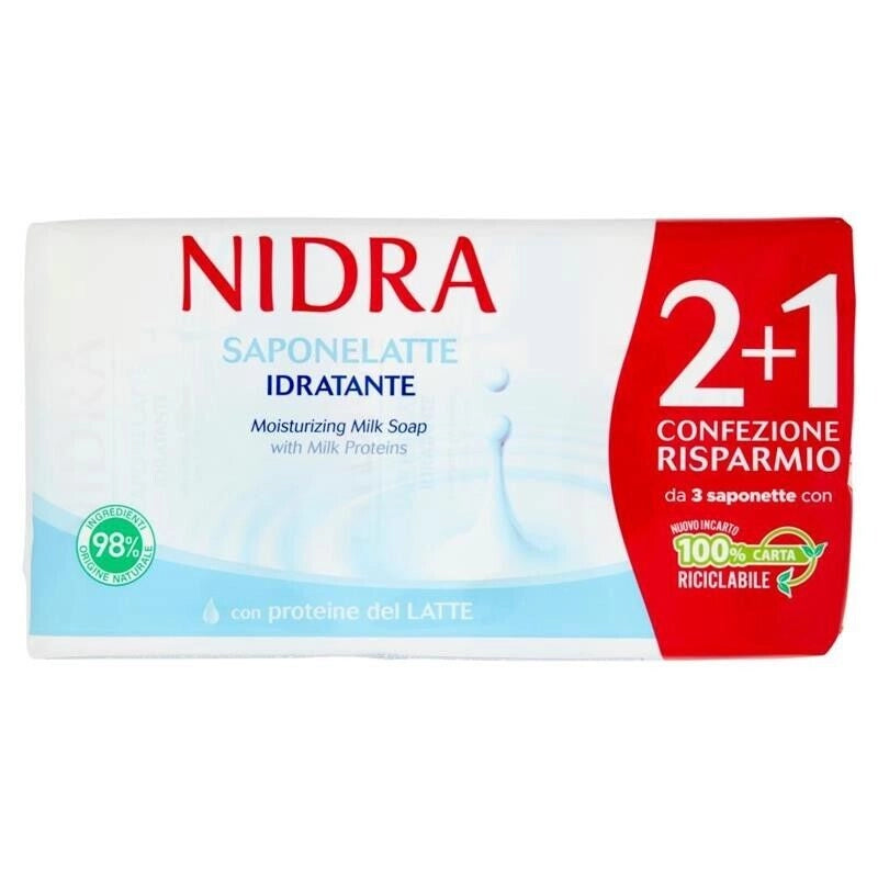 NIDRA SAPONETTA 90 GR X3  LATTE ECOGREEN CONFEZIONE RISPARMIO
