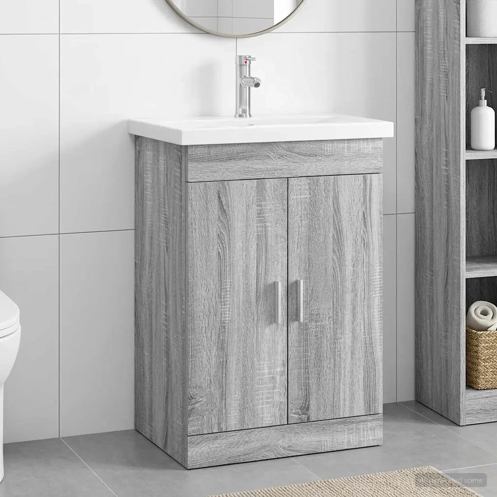 Set di mobili per il bagno Sonoma grigio 61 x 40 x 84,5 cm 3404355