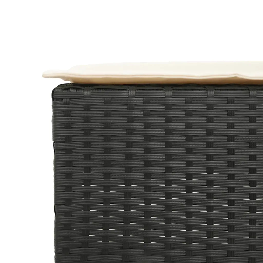 Set Bar da Giardino 5 pz | Set Salotto da Giardino con Cuscini in Polyrattan Nero