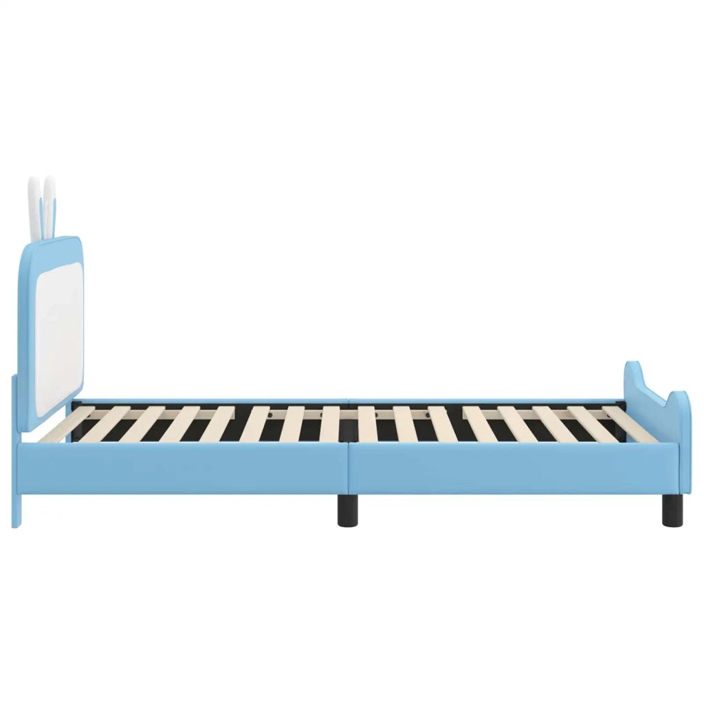 Struttura letto bambini con testata Blu 90 x 190 cm PU