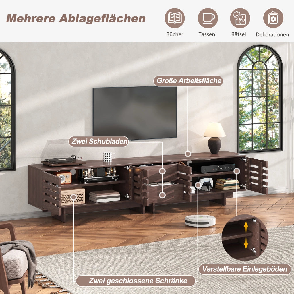 TV Schrank Walnussholzfarbe MDF 200 cm
