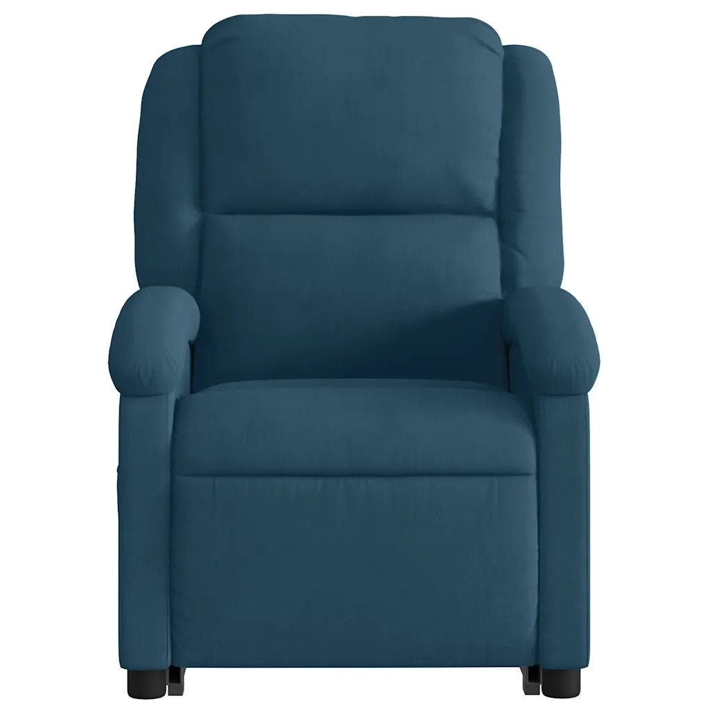 Poltrona Alzapersona Reclinabile Blu in Velluto 3204310