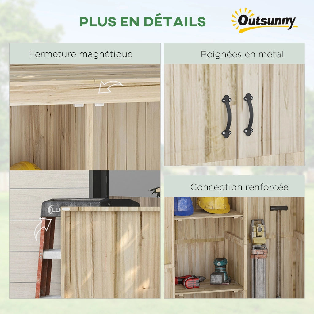 Armadio da giardino ¨C Minimal ¨C legno 2 ante 2 ripiani 120x57x183 cm