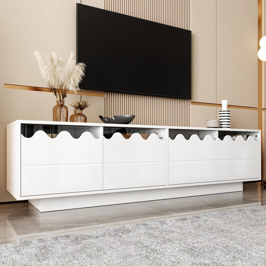 Cassettiera TV bianca in MDF e truciolare lunghezza 170 cm