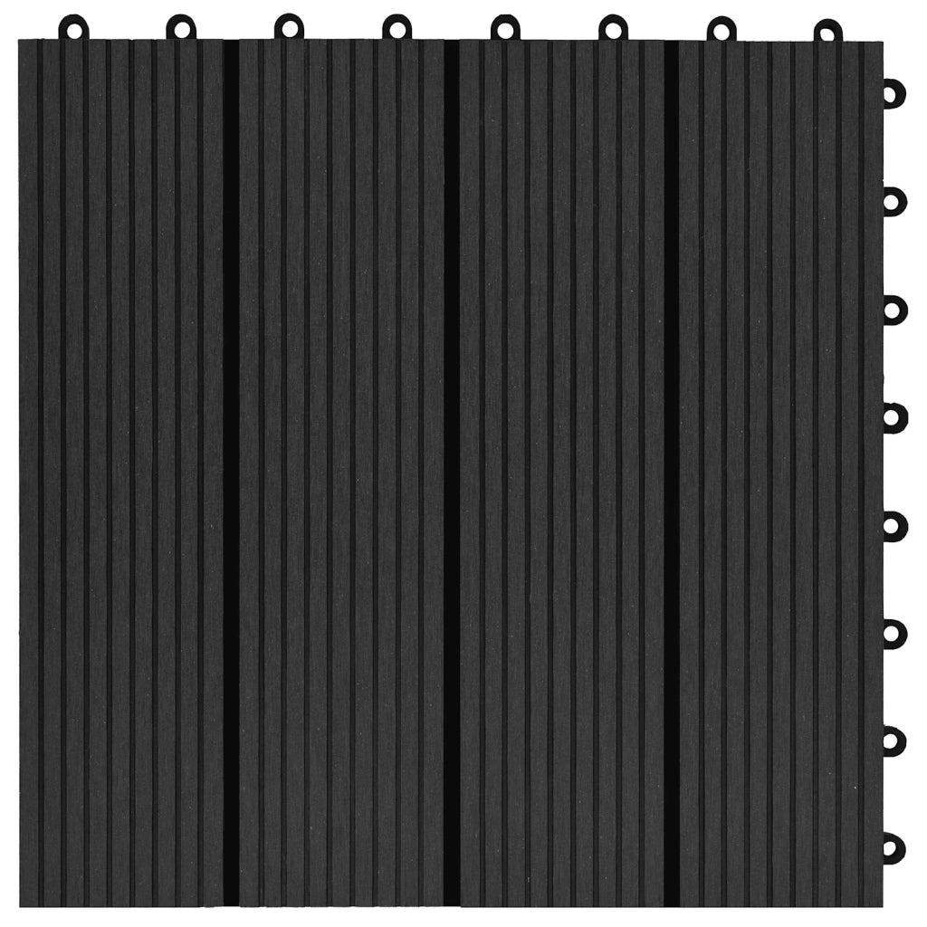 Piastrella per Decking 22 pz Nero 30 x 30 cm WPC CFW2606194