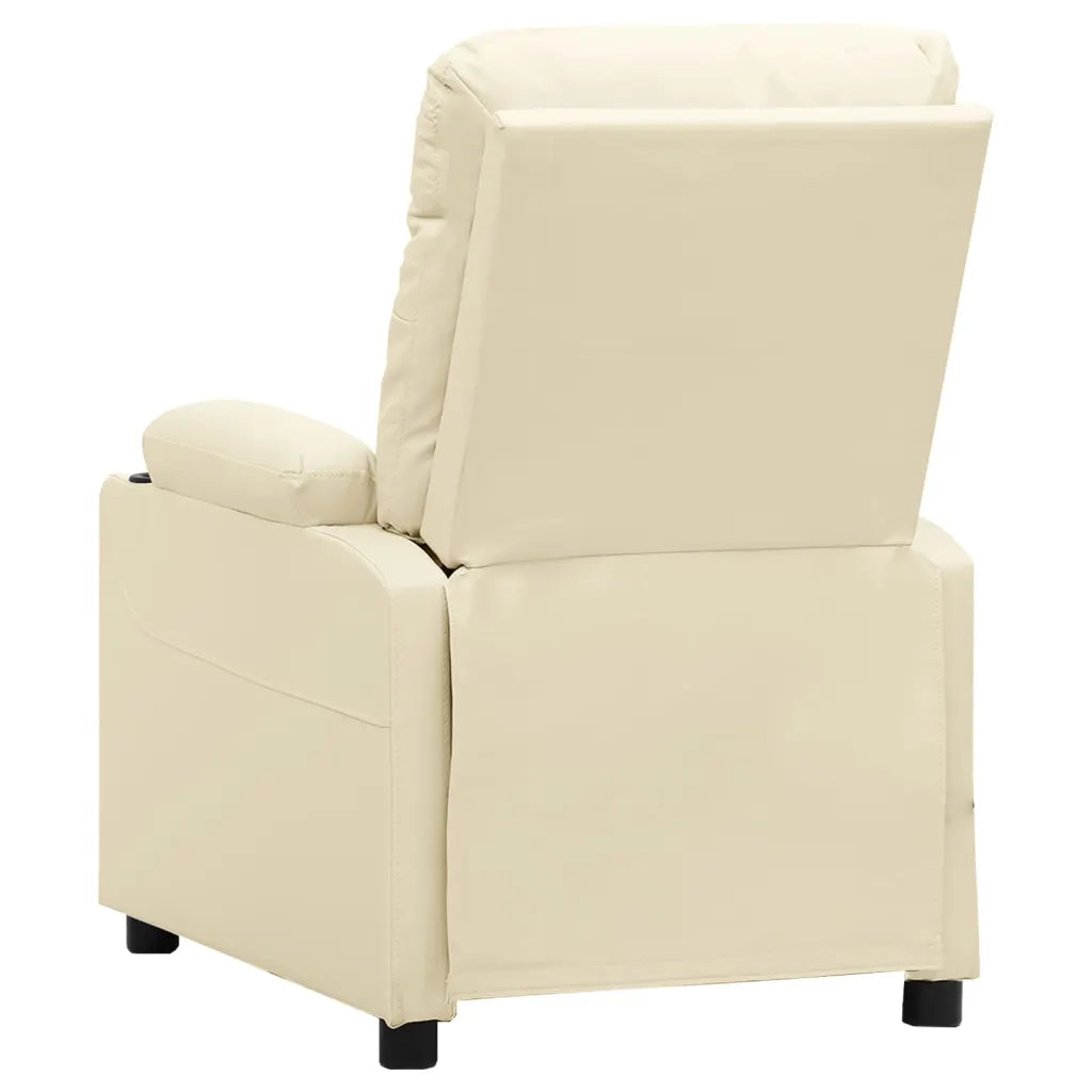 Poltrona Massaggiante Elettrica Crema Similpelle 3098873