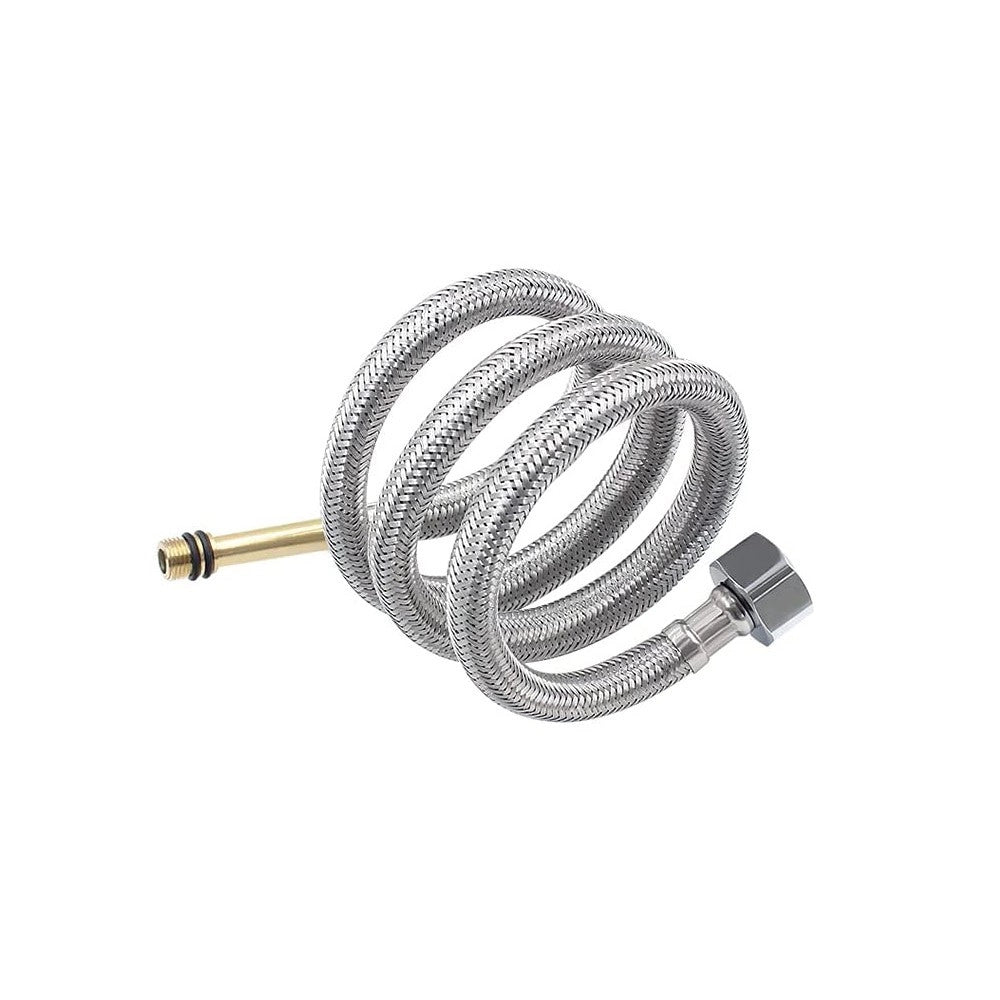 Flessibile acqua mf tramato in acciaio inox con codolo per rubinetto miscelatore, diametro f 1/2 x m 10mm da 50cm