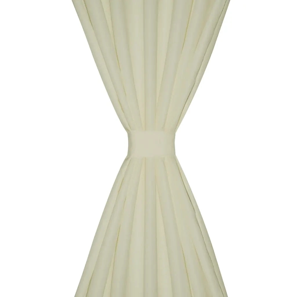Tende Micro-Raso Crema 2 pezzi con Occhielli 140 x 245 cm 130358