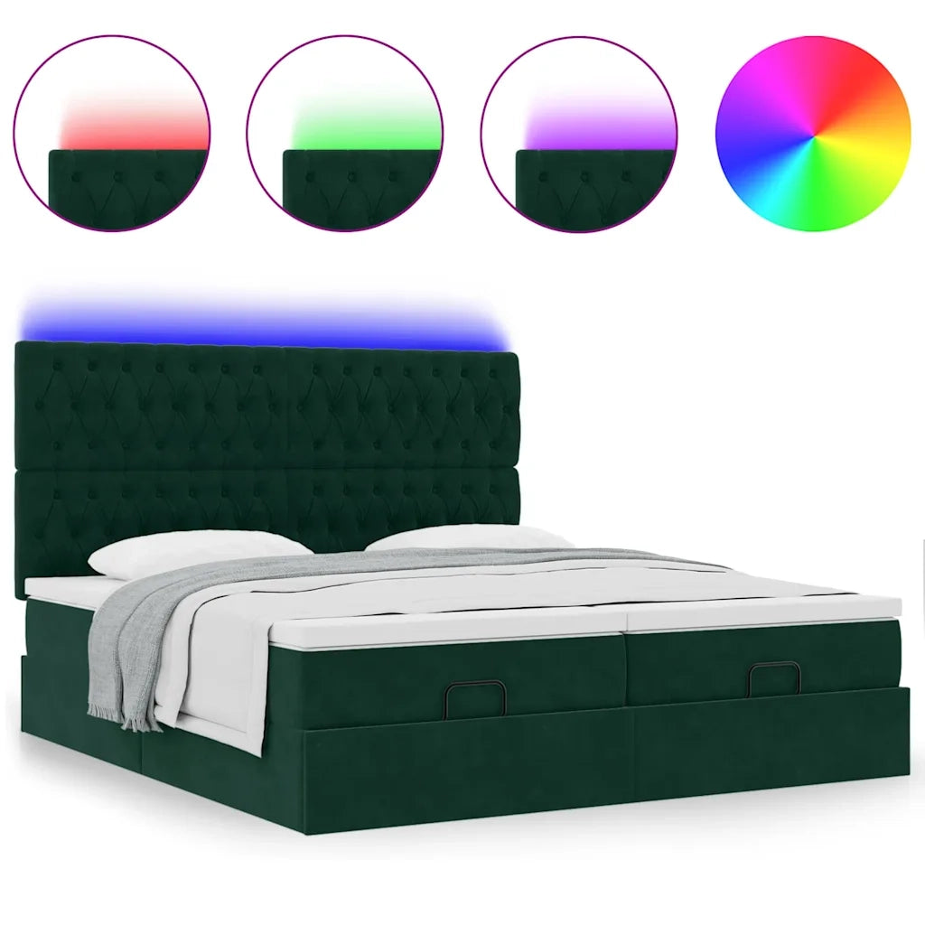 Struttura Letto Pouf con Materassi 180x200 cm Velluto 3314642