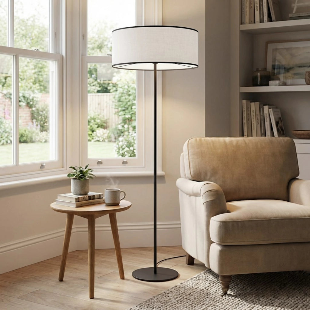 Lampada da terra classica ECO 1xE27 grigio nero Emibig