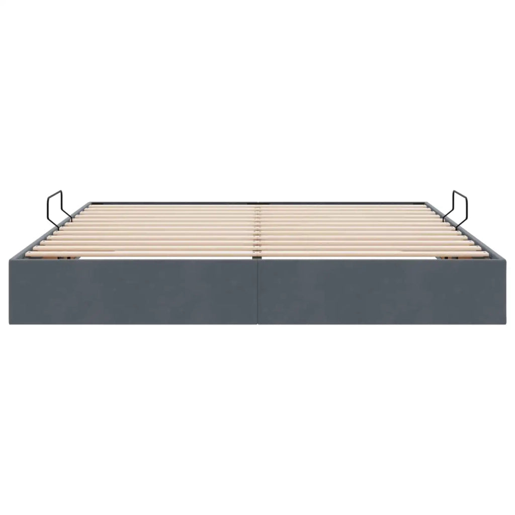Letto ottomano Grigio Scuro 160 x 200 cm Velluto 3442893