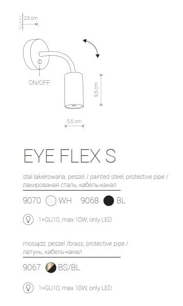 Applique LED Nowodvorski Eye Flex ottone/nero GU10 10W
