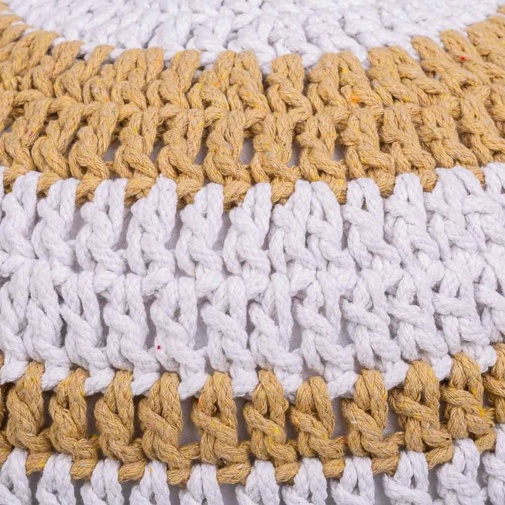 Puff de algodón trenzado marrón 45x45x30