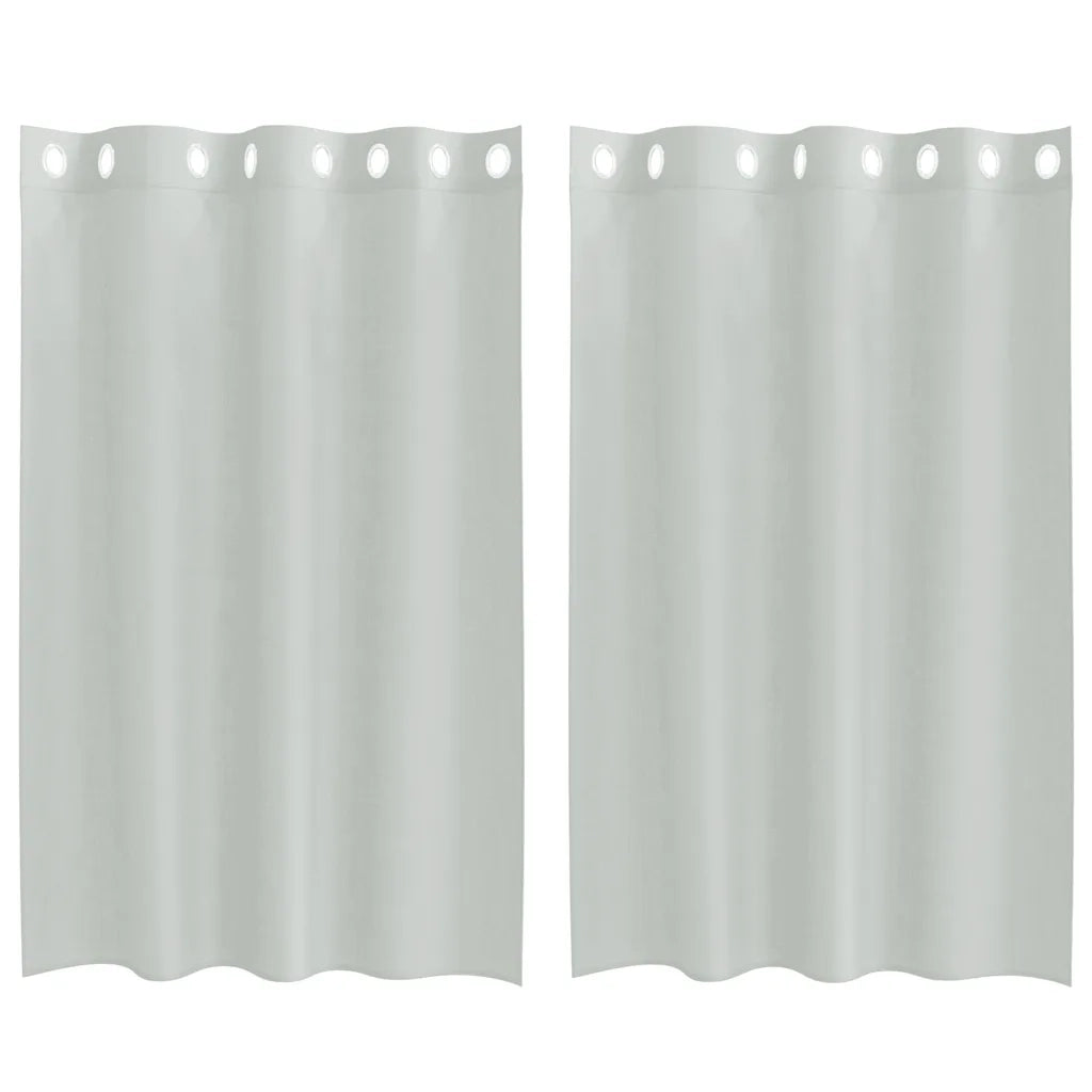 Tende in Voile con Occhielli 2 pz Grigio Chiaro 140x175 cm