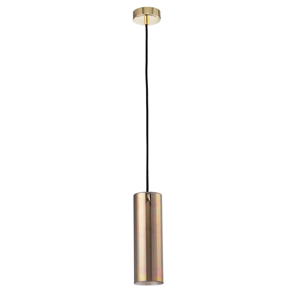 Lampada a sospensione tubo vetro Gioia Maytoni ottone E14