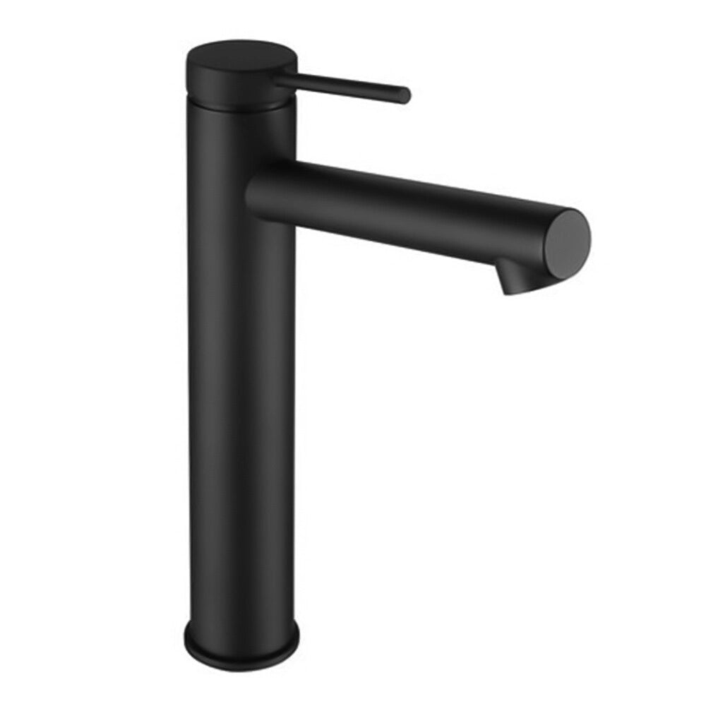 Miscelatore lavabo alto in ottone nero opaco con leva monocomando slim Alba