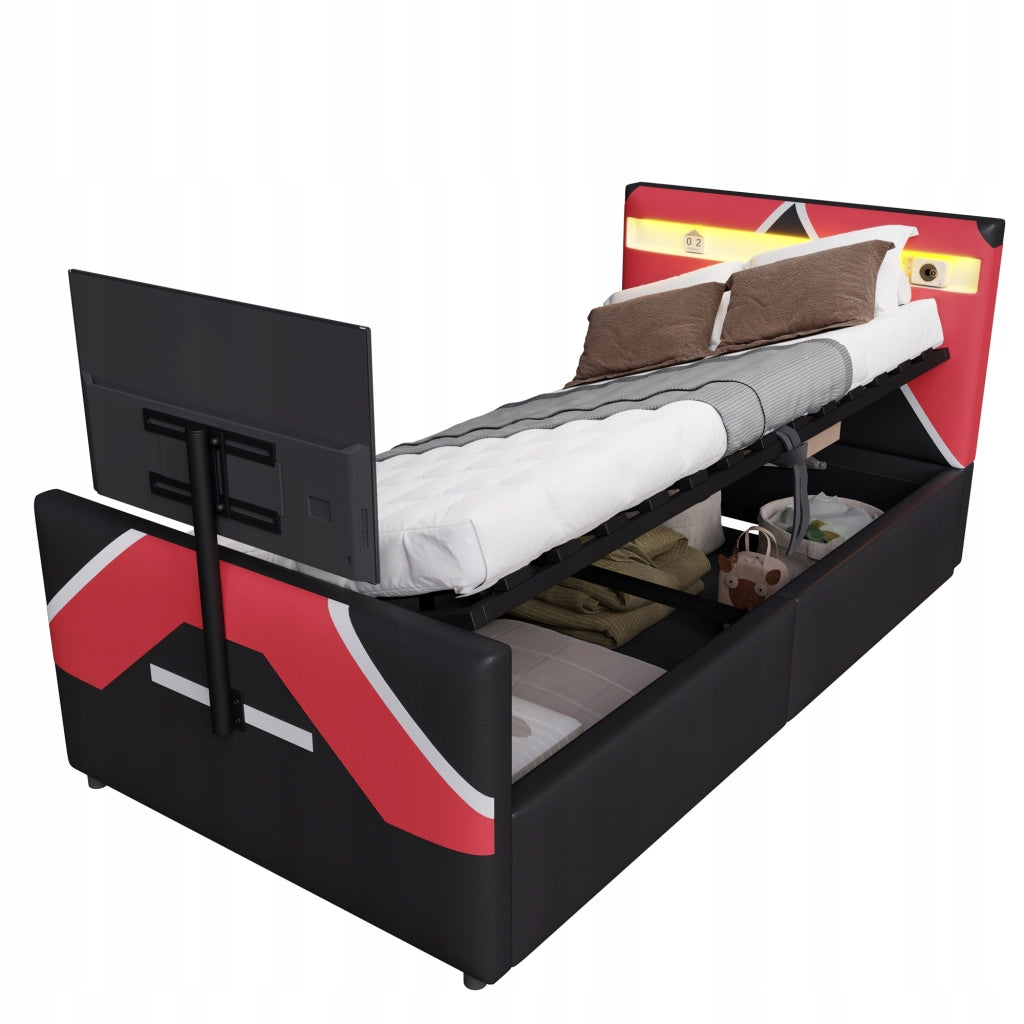 Letto gaming 90x200 - Xylo - LED, idraulico, TV